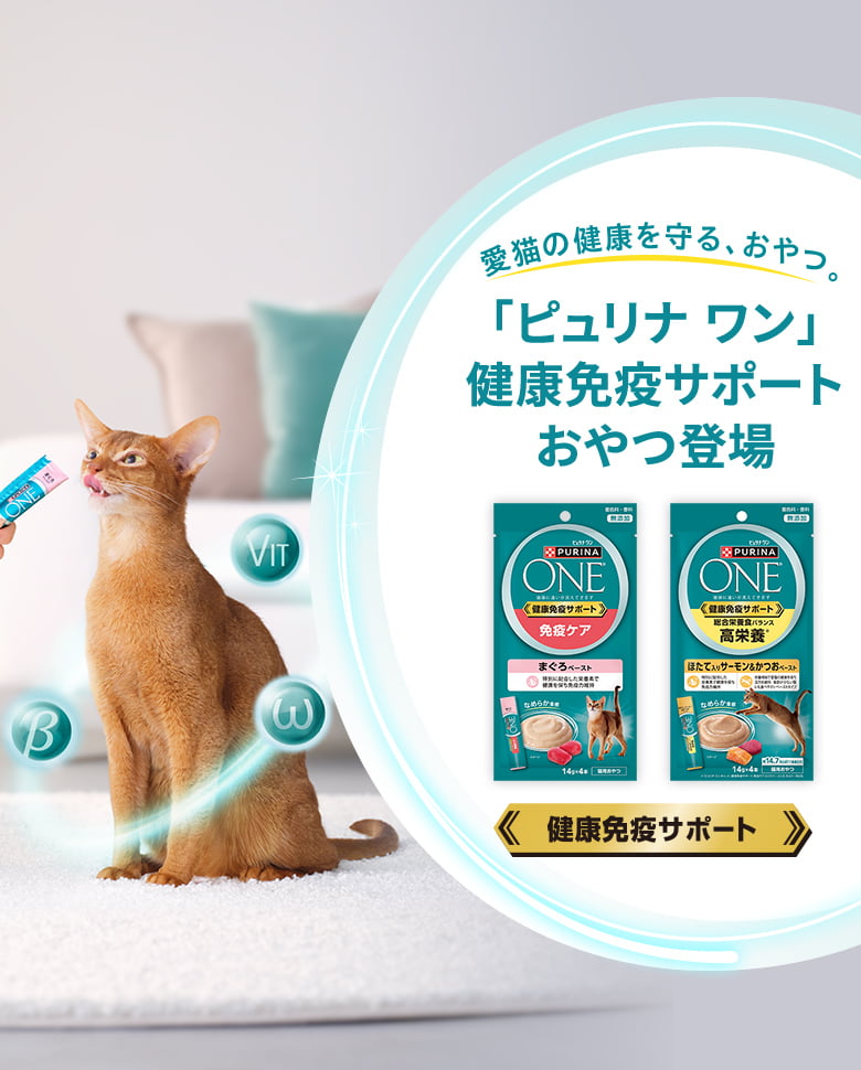 愛猫の健康を守る、おやつ。「ピュリナ ワン」健康免疫サポートおやつ登場