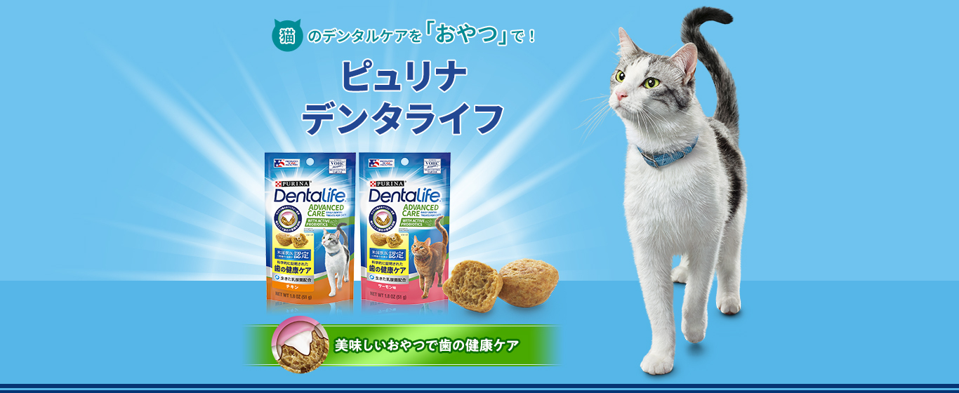猫のデンタルケアを「おやつ」で！ピュリナデンタライフ